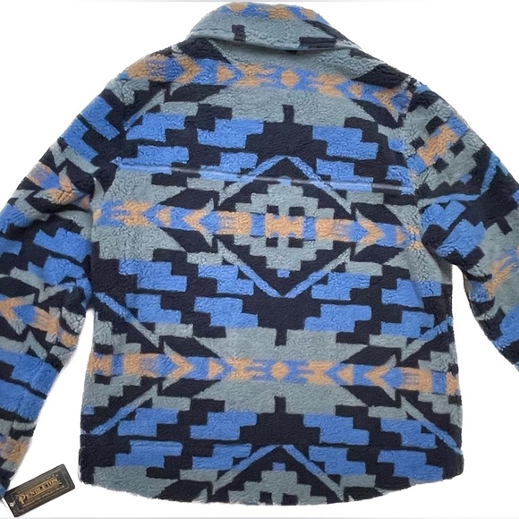 Pendleton Women’s Snap Front Fleece Jacket / Corduroy Trim Brand Nwt - Picture 2 of 6